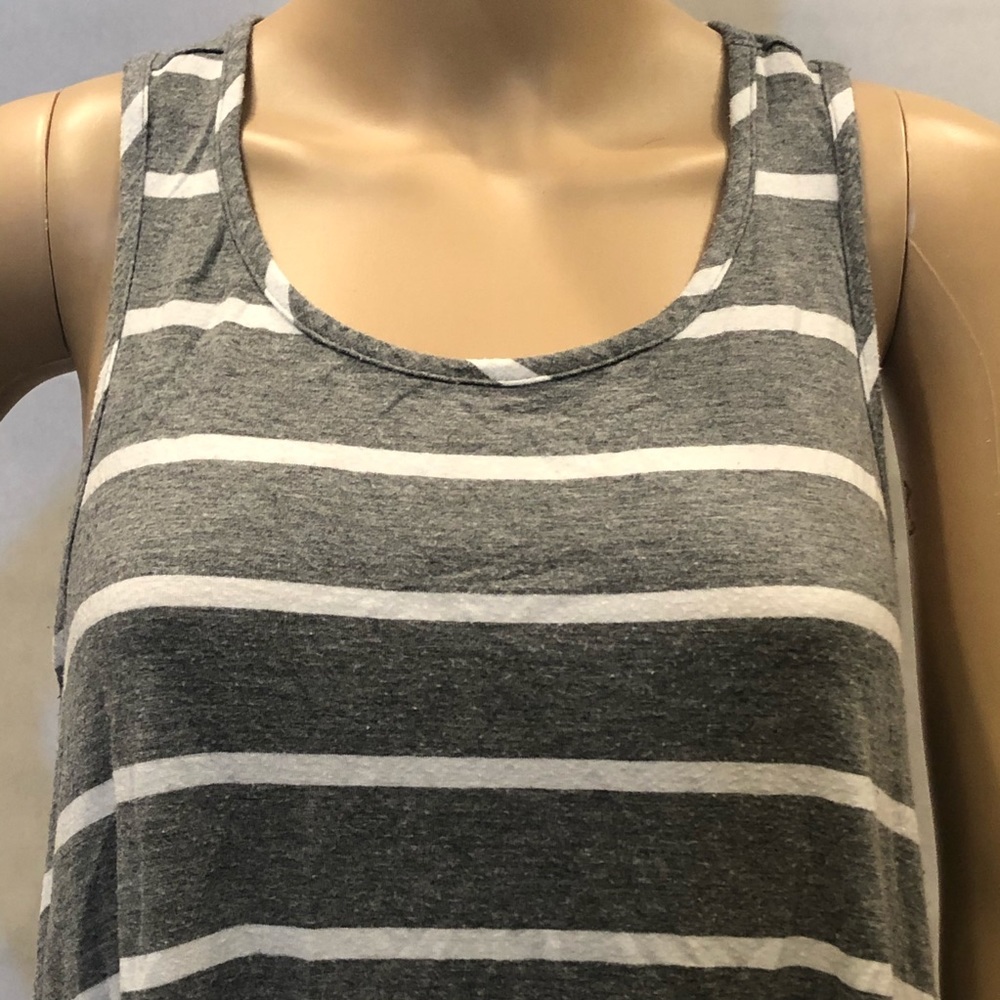 Maurices gray & white striped asymmetrical tank - Picture 2 of 5